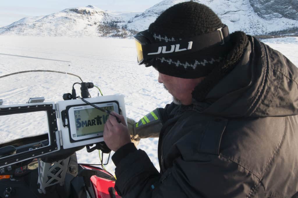 Someone using the SmartIce console.