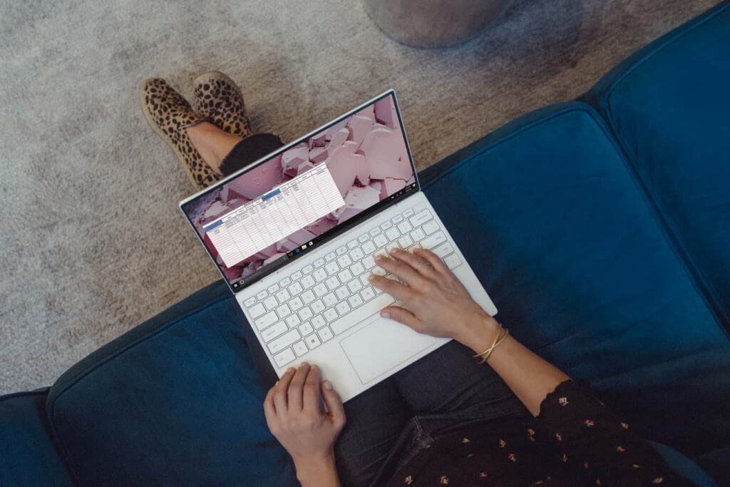 A person using a laptop