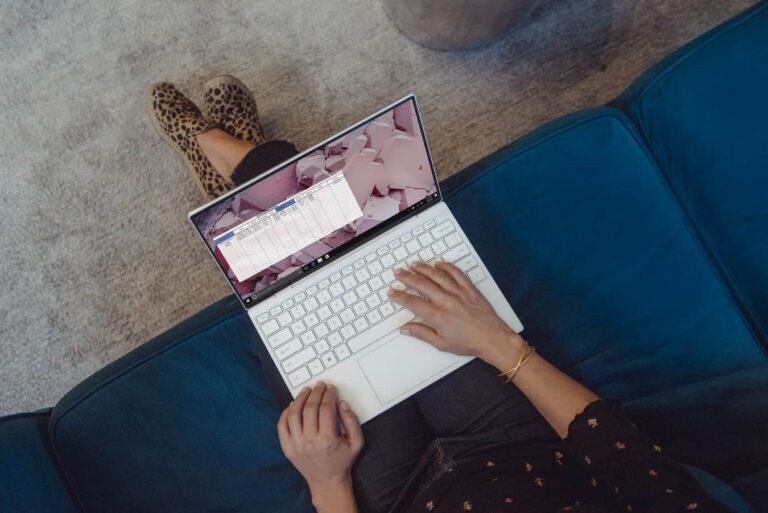 A person using a laptop