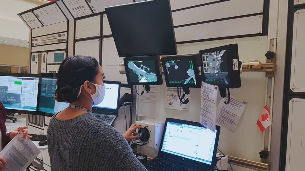 Abby Lacson participating in a simulation